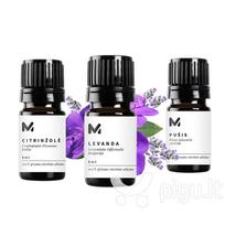 MiniMu Eterinių aliejų Levanda, Citrinžolė, Pušis rinkinys, 3 vnt. po 5 ml.