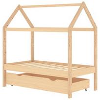 Vaikiška lova VLX Solid Pine Wood 322136, medžio, 146x77 cm