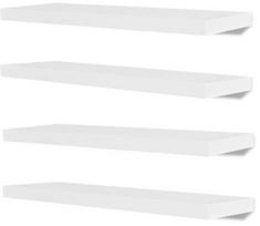 Sieninė lentyna VLX 275998 4pcs, balta, 80 cm x 20 cm x 3.8 cm
