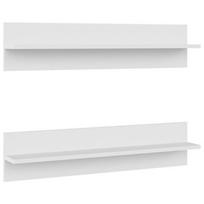 Sieninė lentyna VLX 807333 2pcs, balta, 80 cm x 11.5 cm x 18 cm