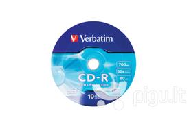 diskas -  Verbatim CD-R Verbatim 43725 CD-R 52X 700MB 10vnt. - 1 nuotrauka