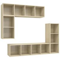 TV staliukas VLX Cabinet Set 3079820, smėlio, 370 mm x 370 mm x 720 mm