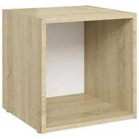 TV staliukas VLX Chipboard 805513, baltas/medžio, 370 mm x 350 mm x 370 mm