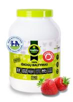 Healthychoice 100% Išrūgų baltymai Braškių skonio, 1Kg