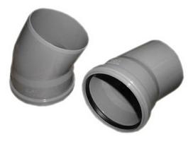 vidaus kanalizacijos vamzdziai 110 - Alkūnė Wavin Elbow Pipe Optima Grey 22° 110mm - 1 nuotrauka