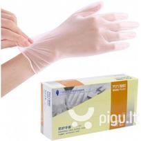 Skaidrios pirštinės Disposable Vinyl Gloves, L dydis, 100 vnt.