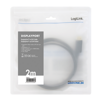 displayport dvi - Kabelis Logilink DisplayPort to DVI cable, juoda, 1 m - 3 nuotrauka
