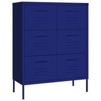 Komoda VLX Drawer Cabinet Navy Blue, mėlyna, 80 x 35 x 101.5 cm
