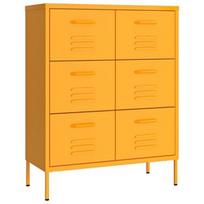 Komoda VLX Drawer Cabinet Mustard Yellow, geltona, 80 x 35 x 101.5 cm