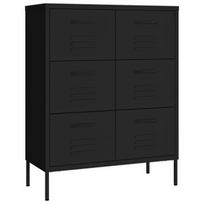Komoda VLX Drawer Cabinet, juoda, 80 x 35 x 101.5 cm