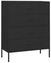 Komoda VLX Steel 336205, juoda, 80 x 35 x 101.5 cm