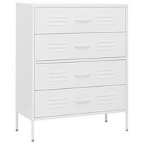 Komoda VLX Steel 336206, balta, 35 x 80 x 101.5 cm