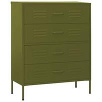 Komoda VLX Steel 336198, žalia, 80 x 35 x 101.5 cm