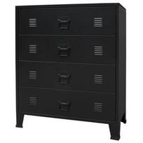Komoda VLX Metal 245963, juoda, 78 x 40 x 93 cm