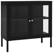 Komoda VLX Sideboard, skaidri/juoda, 35 x 70 x 70 cm
