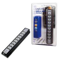 usb hub white - Logilink USB Hub 10-Port USB 2.0 with power adapter Black - 2 nuotrauka
