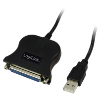 d sub kabelis - Logilink USB 2.0 Adapter To Paralel DB25 1.8m Black - 3 nuotrauka