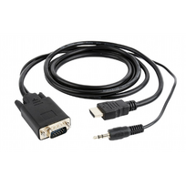 d sub kabelis - Gembird Cable HDMI / VGA / 3.5mm Black 1.8m - 3 nuotrauka