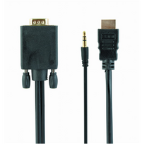 d sub kabelis - Gembird Cable HDMI / VGA / 3.5mm Black 1.8m - 5 nuotrauka