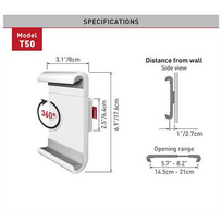 360 televizoriaus laikiklis - Barkan Tablet Wall Mount T50 White, 360° rotation - 2 nuotrauka