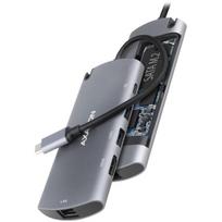 lan sakotuvas - Axagon HMC-6M2 SUPERSPEED USB-C COMBO 6IN1 HUBMultiport USB 3.2 Gen 1 hub. SATA M.2, HDMI, Gigabit LAN and Power Delivery. Cable USB-C 18 cm. - 2 nuotrauka