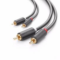 rca to rca male - UGREEN AV104 2x RCA (Cinch) to 2x RCA (Cinch) Cable 1m (black) - 1 nuotrauka