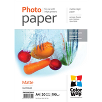 foto popierius a4 - ColorWay matinis fotopopierius, 20 lapų, A4, 190 g/m - 1 nuotrauka