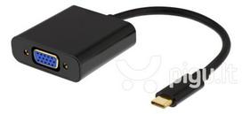 DELTACO USB 3.1 to VGA adapteris su audio, USB type C - VGA, 10 cm