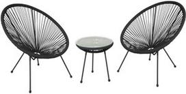 Lauko baldų komplektas Home4you Como 15304, juodas, 2 vietų