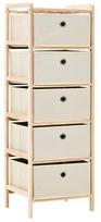 Lentyna VLX Storage Rack With 5 Fabric 246434, smėlio, 26 cm x 32 cm x 93 cm