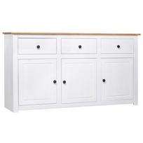 Spintelė VLX Solid Pinewood Panama Range 282705, balta/medžio, 135 cm x 40 cm x 80 cm