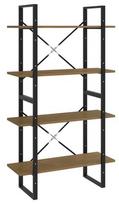 Lentyna VLX 4-Tier Book Cabinet 806465, ruda/juoda, 80 cm x 30 cm x 140 cm