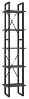 Lentyna VLX 5-Tier Book Cabinet 3081975, juoda/pilka, 40 cm x 30 cm x 175 cm