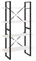 Lentyna VLX 4-Tier Book Cabinet 806463, balta/juoda, 80 cm x 30 cm x 140 cm