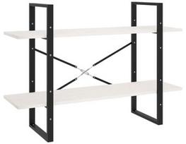 Lentyna VLX 2-Tier Book Cabinet 806473, balta/juoda, 100 cm x 30 cm x 70 cm