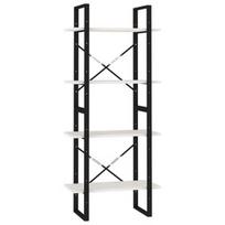 Lentyna VLX 4-Tier Book Cabinet 806443, balta, 60 cm x 30 cm x 140 cm