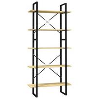 Spintelė VLX 5-Tier Book Cabinet, ruda/juoda, 80 cm x 30 cm x 175 cm