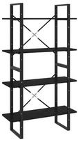 Lentyna VLX 4-Tier Book Cabinet 806466, juoda, 80 cm x 30 cm x 140 cm