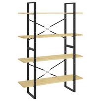 Lentyna VLX 4-Tier Book Cabinet 806482, ąžuolo, 100 cm x 30 cm x 140 cm