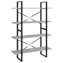 Lentyna VLX 4-Tier Book Cabinet 806481, pilka, 100 cm x 30 cm x 140 cm