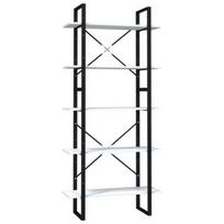 Lentyna VLX 5-Tier Cabinet, balta/juoda, 80 cm x 30 cm x 175 cm