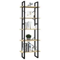 Lentyna VLX 5-Tier Cabinet, ruda/juoda, 60 cm x 30 cm x 175 cm