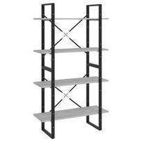 Lentyna VLX 4-Tier Cabinet, juoda/pilka, 80 cm x 30 cm x 140 cm