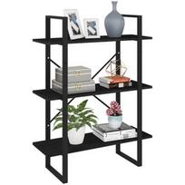 Lentyna VLX 3-Tier Cabinet, juoda, 80 cm x 30 cm x 105 cm