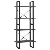 Lentyna VLX 4-Tier Cabinet, juoda, 60 cm x 30 cm x 140 cm