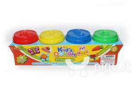 Lipdymo masė Kids Dough su figūriniais dangteliais, 4 spalvos