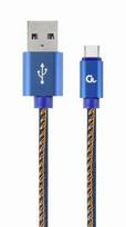 usb type c to usb 2.0 - Gembird USB To USB Type - C Premium Denim Blue 1m - 1 nuotrauka