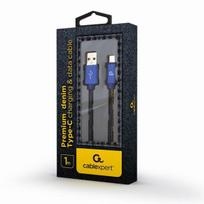 usb type c to usb 2.0 - Gembird USB To USB Type - C Premium Denim Blue 1m - 2 nuotrauka