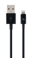 apple laidu - Gembird USB To Lightning Cable Black 1m - 1 nuotrauka