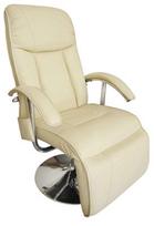 Fotelis VLX Massage 240065, kreminės spalvos, 89 cm x 68 cm x 112 cm